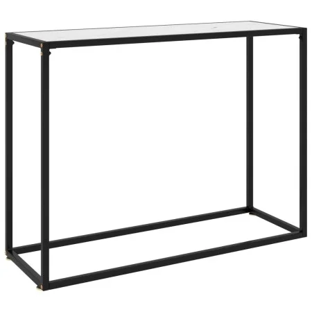 Mesa consola vidrio templado blanco 100x35x75 cm de vidaXL, Mesas auxiliares - Ref: Foro24-322813, Precio: 47,31 €, Descuento: %