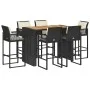Set bar jardín con cojines 7 pzas ratán sintético acacia negro de , Conjuntos de jardín - Ref: Foro24-3328902, Precio: 791,03...