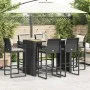 Set bar jardín con cojines 7 pzas ratán sintético acacia negro de , Conjuntos de jardín - Ref: Foro24-3328902, Precio: 791,03...