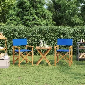 Sillas de director plegables 2 unidades madera maciza teca azul de , Sillas de jardín - Ref: Foro24-4008514, Precio: 216,58 €...