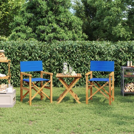 Sillas de director plegables 2 unidades madera maciza teca azul de , Sillas de jardín - Ref: Foro24-4008514, Precio: 229,37 €...