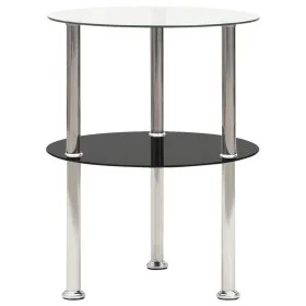 Beistelltisch 2 Ebenen schwarz transparentes Hartglas 38cm von vidaXL, Seitentische - Ref: Foro24-322788, Preis: 28,86 €, Rab...