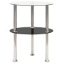Mesa auxiliar 2 niveles vidrio templado transparente negro 38cm de vidaXL, Mesas auxiliares - Ref: Foro24-322788, Precio: 29,...