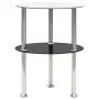 Side table 2 levels black transparent tempered glass 38cm by vidaXL, Side tables - Ref: Foro24-322788, Price: 28,86 €, Discou...