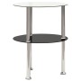 Mesa auxiliar 2 niveles vidrio templado transparente negro 38cm de vidaXL, Mesas auxiliares - Ref: Foro24-322788, Precio: 29,...