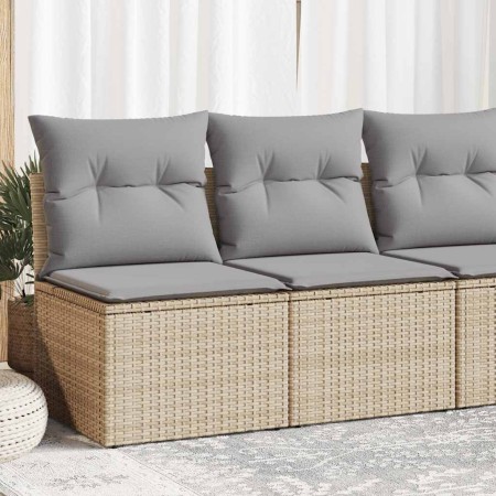 Set sofás jardín y cojines 4 pzas ratán sintético acacia beige de , Conjuntos de jardín - Ref: Foro24-3325235, Precio: 113,39...