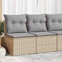 Set sofás jardín y cojines 4 pzas ratán sintético acacia beige de , Conjuntos de jardín - Ref: Foro24-3325235, Precio: 113,39...