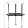 Mesa auxiliar 2 niveles vidrio templado transparente negro 38cm de vidaXL, Mesas auxiliares - Ref: Foro24-322788, Precio: 29,...