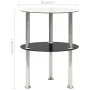 Mesa auxiliar 2 niveles vidrio templado transparente negro 38cm de vidaXL, Mesas auxiliares - Ref: Foro24-322788, Precio: 28,...