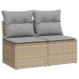 Set sofás jardín y cojines 4 pzas ratán sintético acacia beige de , Conjuntos de jardín - Ref: Foro24-3325235, Precio: 113,39...