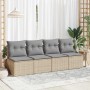 Set sofás jardín y cojines 4 pzas ratán sintético acacia beige de , Conjuntos de jardín - Ref: Foro24-3325235, Precio: 113,39...