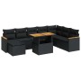 Set sofás jardín y cojines 9 pzas ratán sintético acacia negro de , Conjuntos de jardín - Ref: Foro24-3327520, Precio: 610,52...