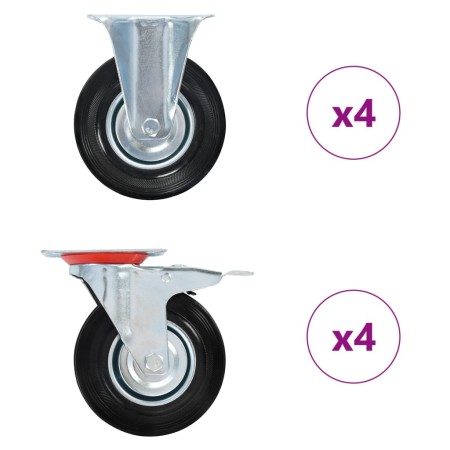 Ruedas 8 unidades 125 mm de , Manipulación de materiales - Ref: Foro24-278046, Precio: 85,52 €, Descuento: %