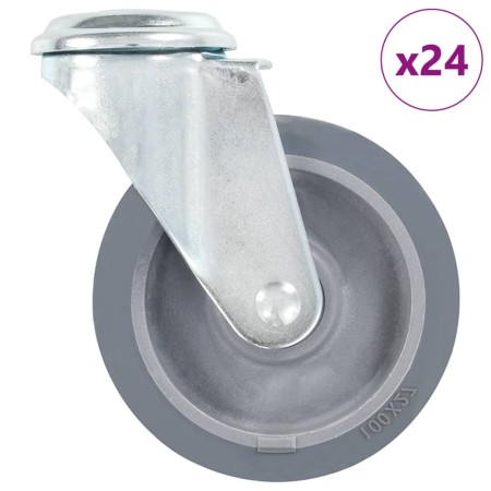 Ruedas giratorias con agujero pasador 24 unidades 100 mm de , Manipulación de materiales - Ref: Foro24-277864, Precio: 136,65...
