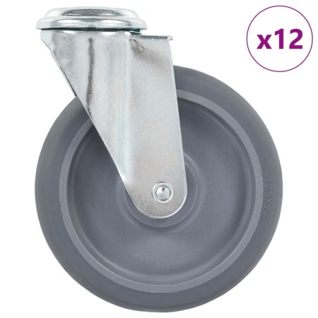 Ruedas giratorias con agujero pasador 12 unidades 125 mm de , Manipulación de materiales - Ref: Foro24-277872, Precio: 86,73 ...