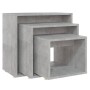 Mesas apilables 3 piezas madera contrachapada gris hormigón de , Mesas auxiliares - Ref: Foro24-808580, Precio: 64,03 €, Desc...