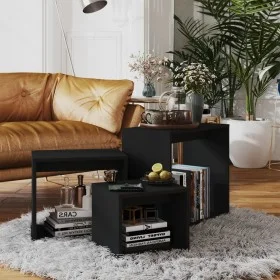 Mesas apilables 3 piezas madera contrachapada negro von , Seitentische - Ref: Foro24-808577, Preis: 50,31 €, Rabatt: %