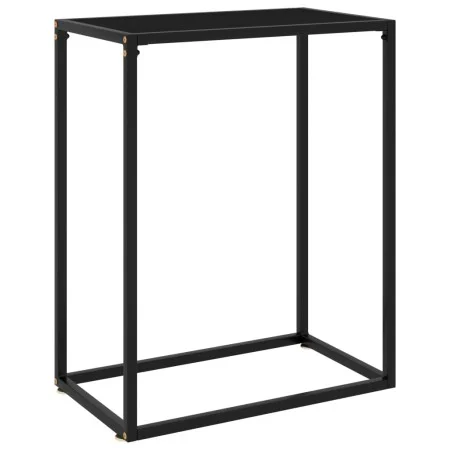 Mesa consola vidrio templado negro 60x35x75 cm de vidaXL, Mesas auxiliares - Ref: Foro24-322804, Precio: 52,80 €, Descuento: %