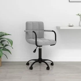 Silla de oficina giratoria de terciopelo gris claro de , Sillas de oficina - Ref: Foro24-334710, Precio: 92,53 €, Descuento: %