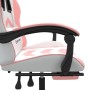 Silla gaming con reposapiés cuero sintético blanco y rosa de , Sillones para videojuegos - Ref: Foro24-3143911, Precio: 119,9...