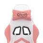 Silla gaming con reposapiés cuero sintético blanco y rosa de , Sillones para videojuegos - Ref: Foro24-3143911, Precio: 119,9...