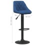 Taburete de cocina de terciopelo azul de , Taburetes de cocina - Ref: Foro24-335342, Precio: 71,17 €, Descuento: %