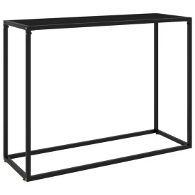 Black tempered glass console table 100x35x75 cm by vidaXL, Side tables - Ref: Foro24-322812, Price: 52,27 €, Discount: %