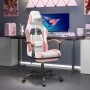Silla gaming giratoria y reposapiés cuero sintético blanco rosa by , Gaming chairs - Ref: Foro24-349588, Price: 117,48 €, Dis...