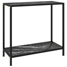 Mesa de consola negro vidrio templado 80x35x75 cm de vidaXL, Mesas auxiliares - Ref: Foro24-322834, Precio: 67,03 €, Descuent...