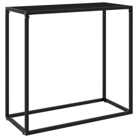 Mesa consola vidrio templado negro 80x35x75 cm de vidaXL, Mesas auxiliares - Ref: Foro24-322808, Precio: 48,62 €, Descuento: %