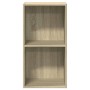 Estantería 2 niveles contrachapada color roble 40x30x76,5cm de , Librerías y estanterías - Ref: Foro24-800930, Precio: 39,91 ...