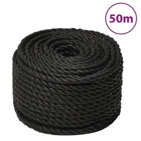 Cuerda de trabajo polipropileno negro 14 mm 50 m de , Sogas y cuerdas metálicas - Ref: Foro24-153022, Precio: 31,68 €, Descue...