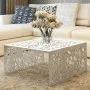 Mesa de centro con diseño geométrico calado aluminio plateado de , Mesas de centro - Ref: Foro24-242328, Precio: 266,81 €, De...