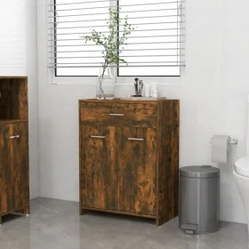 Armario baño madera contrachapada roble ahumado 60x33x80 cm de , Muebles de baño - Ref: Foro24-815663, Precio: 70,57 €, Descu...