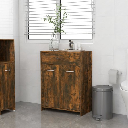 Armario baño madera contrachapada roble ahumado 60x33x80 cm de , Muebles de baño - Ref: Foro24-815663, Precio: 71,69 €, Descu...