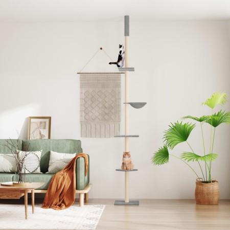 Árbol rascador gatos suelo a techo gris claro 263,5-289,5 cm de , Mobiliario para gatos - Ref: Foro24-171709, Precio: 85,20 €...