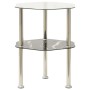 Mesa auxiliar 2 niveles vidrio transparente y negro 38x38x50 cm de vidaXL, Mesas auxiliares - Ref: Foro24-322792, Precio: 34,...