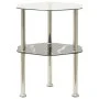 Side table 2 levels transparent and black glass 38x38x50 cm by vidaXL, Side tables - Ref: Foro24-322792, Price: 33,00 €, Disc...