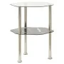 Mesa auxiliar 2 niveles vidrio transparente y negro 38x38x50 cm de vidaXL, Mesas auxiliares - Ref: Foro24-322792, Precio: 33,...
