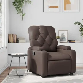 Sillón reclinable de cuero sintético marrón de , Sillones - Ref: Foro24-372505, Precio: 202,32 €, Descuento: %