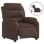 Sillón reclinable eléctrico tela marrón oscuro by , Armchairs - Ref: Foro24-3204961, Price: 289,04 €, Discount: %