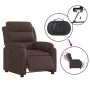 Sillón reclinable eléctrico tela marrón oscuro by , Armchairs - Ref: Foro24-3204961, Price: 289,04 €, Discount: %