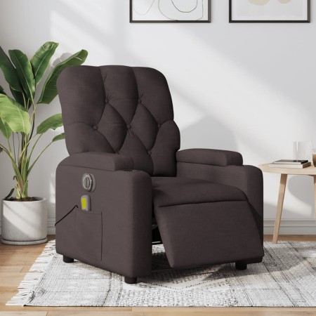 Sillón reclinable de masaje eléctrico tela marrón oscuro de , Sillones - Ref: Foro24-3204703, Precio: 262,01 €, Descuento: %