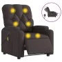 Sillón reclinable de masaje eléctrico tela marrón oscuro by , Armchairs - Ref: Foro24-3204703, Price: 267,97 €, Discount: %