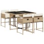 Set comedor de jardín 5 pzas con cojines ratán sintético beige de , Conjuntos de jardín - Ref: Foro24-3211258, Precio: 260,85...