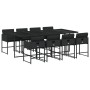 Set de comedor de jardín 9 pzas y cojines ratán sintético negro de , Conjuntos de jardín - Ref: Foro24-3211279, Precio: 503,8...