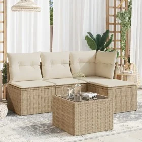 Juego de sofás jardín con cojines 5 pzas ratán sintético beige de , Conjuntos de jardín - Ref: Foro24-3249347, Precio: 308,89...