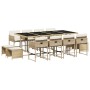 Set comedor de jardín con cojines 13 pzas ratán sintético beige de , Conjuntos de jardín - Ref: Foro24-3211342, Precio: 652,0...