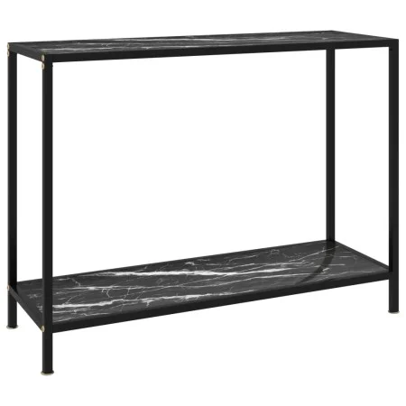 Console table black tempered glass 100x35x75 cm by vidaXL, Side tables - Ref: Foro24-322838, Price: 80,96 €, Discount: %
