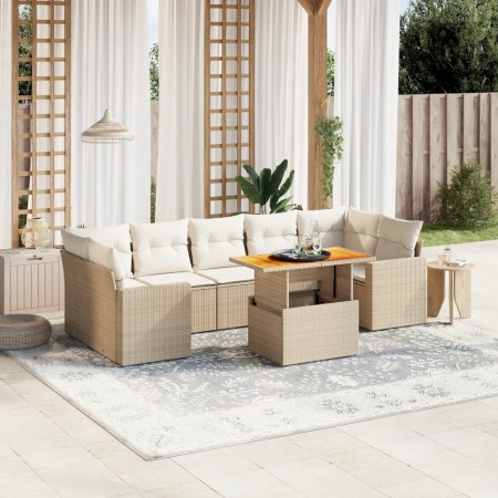 Juego de sofás de jardín con cojines beige 8 pzas ratán PE de , Conjuntos de jardín - Ref: Foro24-3271226, Precio: 578,97 €, ...
